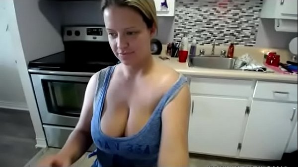 big tit in kitchen