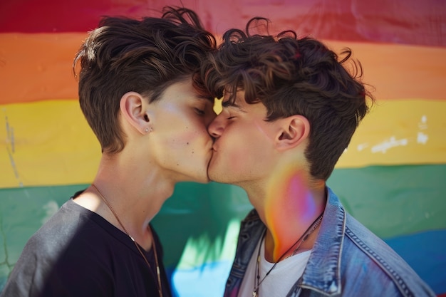 cute twinks kissing